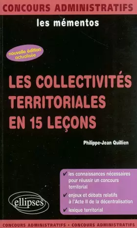 Couverture du produit · Les collectivités territoriales en 15 leçons