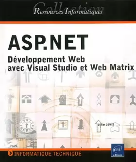 Couverture du produit · ASP.NET : Développement Web avec Visual Studio et Web Matrix