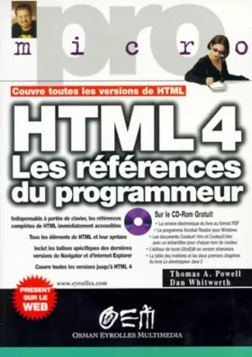 Couverture du produit · HTML 4, les références du programmeur