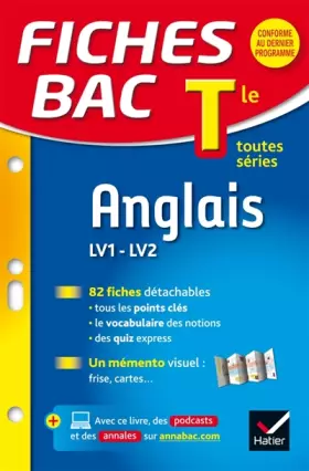 Couverture du produit · Fiches bac Anglais Tle (LV1 & LV2): fiches de révision - Terminale toutes séries
