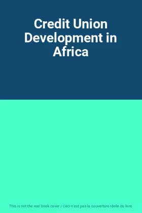Couverture du produit · Credit Union Development in Africa