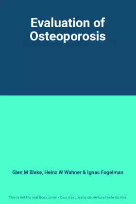 Couverture du produit · Evaluation of Osteoporosis