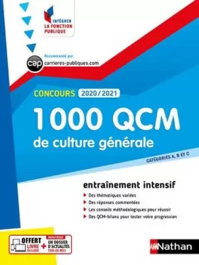Couverture du produit · 1 000 QCM Culture générale - Concours 2020-2021 - N° 28 - Catégories ABC - (IFP) - 2020
