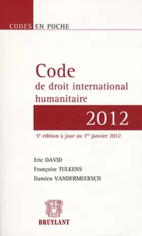 Couverture du produit · Code de droit international humanitaire