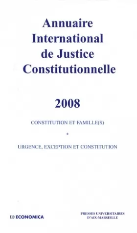 Couverture du produit · Annuaire international de justice constitutionnelle : 2008