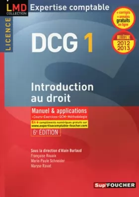 Couverture du produit · DCG 1 Introduction au droit 6e édition Millésime 2012-2013