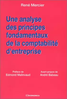 Couverture du produit · Une analyse des principes fondamentaux de la comptabilité