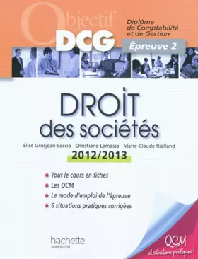 Couverture du produit · Objectif DCG Droit des sociétés 2012/2013