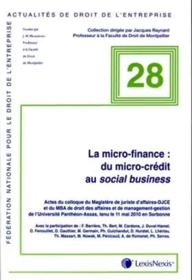 Couverture du produit · La micro-finance : du micro-crédit au social business
