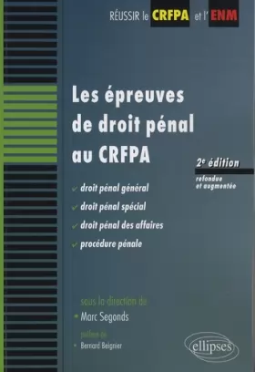 Couverture du produit · Les épreuves de droit pénal au CRFPA