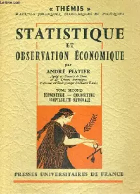 Couverture du produit · Statistique et observation economique - tome second econometrie - conjoncture - comptabilite nationale - themis themis manuels 