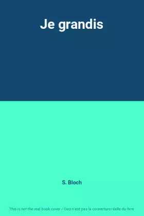 Couverture du produit · Je grandis