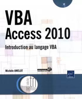 Couverture du produit · VBA Access 2010 - Introduction au langage VBA