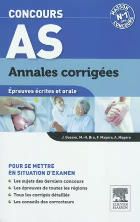 Couverture du produit · Concours AS. Annales corrigées. Epreuves écrites et orale