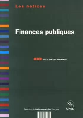 Couverture du produit · Finances publiques