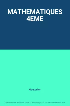 Couverture du produit · MATHEMATIQUES 4EME