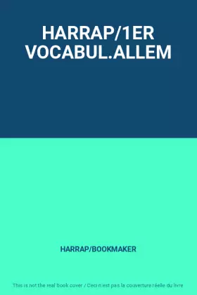 Couverture du produit · HARRAP/1ER VOCABUL.ALLEM