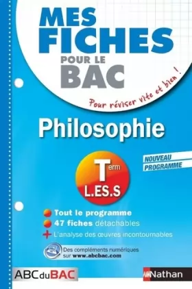 Couverture du produit · Mes fiches ABC du BAC Philosophie Term L.ES.S