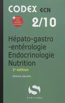 Couverture du produit · Hepato-gastro entérologie endocrinologie nutrition: codex ecn 2/10 (2e édition)