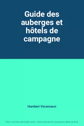 Couverture du produit · Guide des auberges et hôtels de campagne