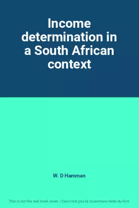 Couverture du produit · Income determination in a South African context