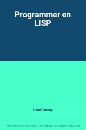 Couverture du produit · Programmer en LISP