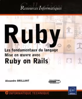 Couverture du produit · Ruby - Les fondamentaux du langage - Mise en oeuvre avec Ruby on Rails