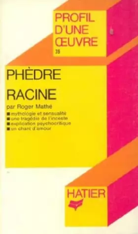 Couverture du produit · Phèdre, Racine : Analyse critique
