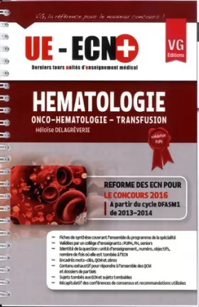 Couverture du produit · Hématologie, onco-hématologie, transfusion