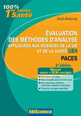 Couverture du produit · Evaluation des méthodes d'analyse appliquées aux sciences de la vie et de la santé - UE4 - 2ed