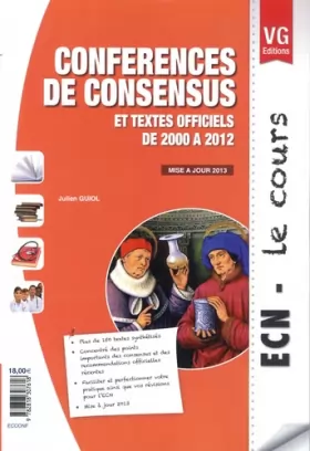 Couverture du produit · Conférences de consensus et textes officiels de 2000 à 2012