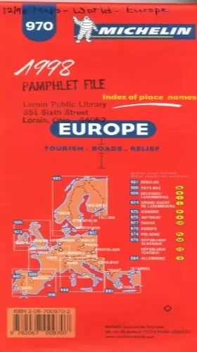 Couverture du produit · Europe. Carte numéro 970, échelle 1/3000000, 1998