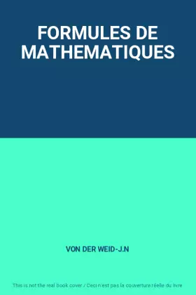 Couverture du produit · FORMULES DE MATHEMATIQUES