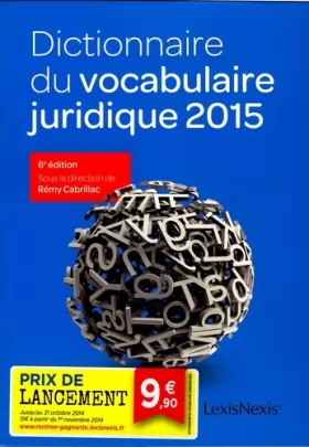 Couverture du produit · Dictionnaire du vocabulaire juridique 2015