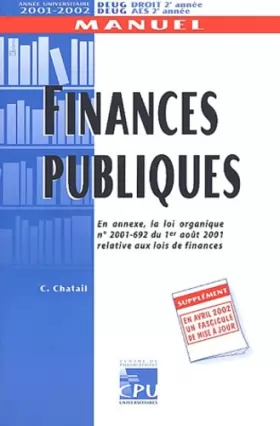 Couverture du produit · Finances publiques.: Edition 2001-2002