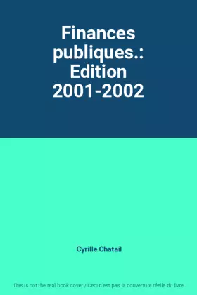 Couverture du produit · Finances publiques.: Edition 2001-2002