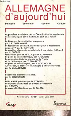 Couverture du produit · Revue allemande d'aujourd'hui, numéro 164