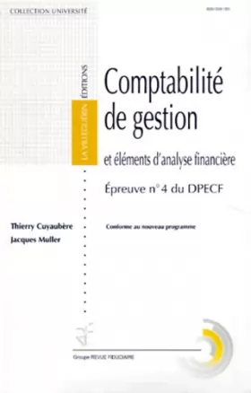Couverture du produit · COMPTABILITE DE GESTION ET ELEMENTS D'ANALYSE FINANCIERE. Epreuve numéro 4 du DPECF