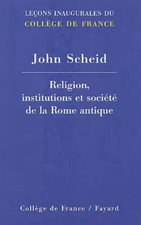Couverture du produit · Religion institutions et société Rome antique