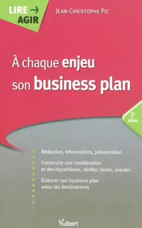 Couverture du produit · À chaque enjeu son business plan