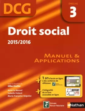 Couverture du produit · Droit social 2015/2016