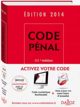 Couverture du produit · Code pénal 2014 - 111e éd.