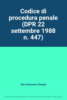 Couverture du produit · Codice di procedura penale (DPR 22 settembre 1988 n. 447)