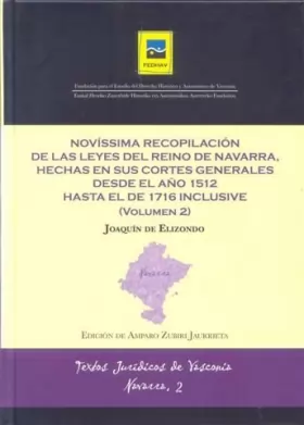 Couverture du produit · Novissima recopilacion de las leyes del reino de Navarra II