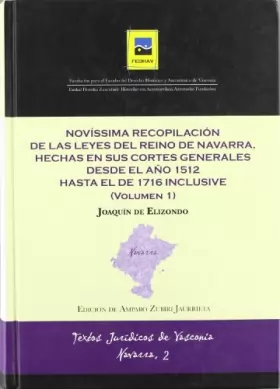 Couverture du produit · Novissima recopilacion de las leyes del reino Navarra I