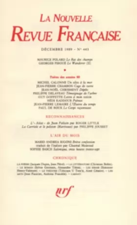 Couverture du produit · La N.R.F. numéro 443, décembre 1989