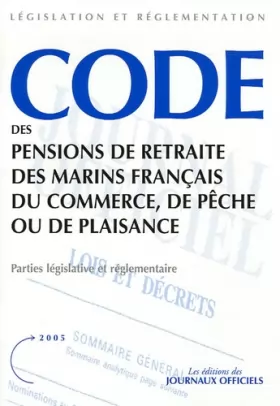 Couverture du produit · Code des pensions de retraite des marins français du commerce, de pêche ou de plaisance