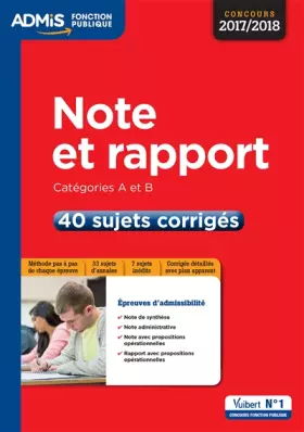 Couverture du produit · Notes et rapport - 40 sujets corrigés