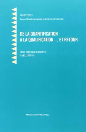 Couverture du produit · De la quantification à la qualification... et retour