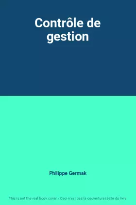 Couverture du produit · Contrôle de gestion